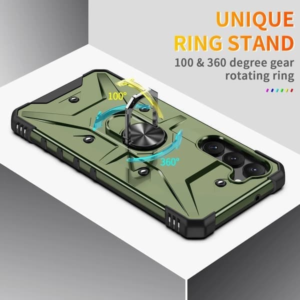 Telefondeksel til Galaxy S22, støtsikkert, militærgrønt Army green Galaxy S22