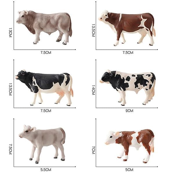 Zoo Farm Sjov Legetøjsmodel Ko, Realistisk Dyreplastmodel, Pædagogisk Legetøj Holstein Tyr 1 stk