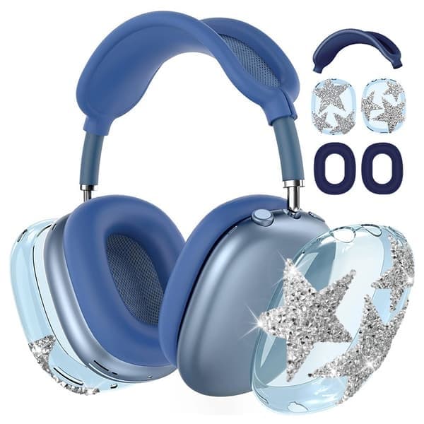 AirPods Max beskyttelsesetui, diamantstjernedesign, blå Blue