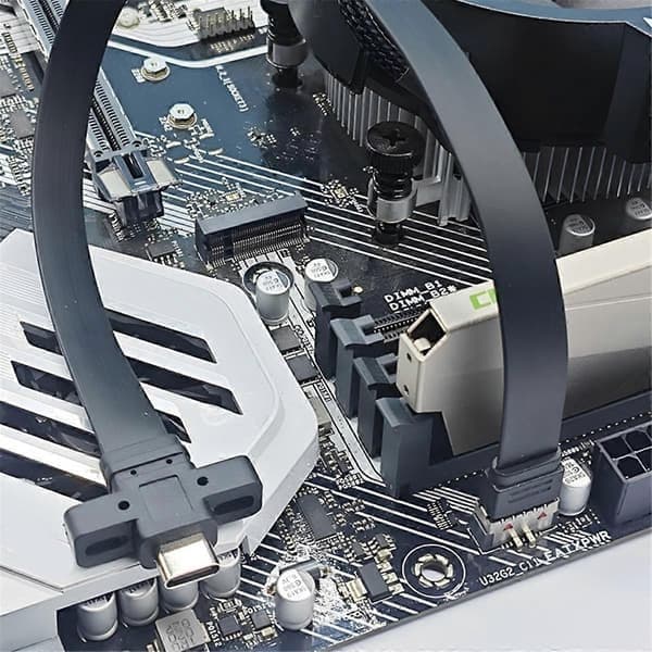 USB 3.2 förlängningskabel för frontpanel, GEN2x2 baffelkabel Typ-E till chassi Typ-C front C