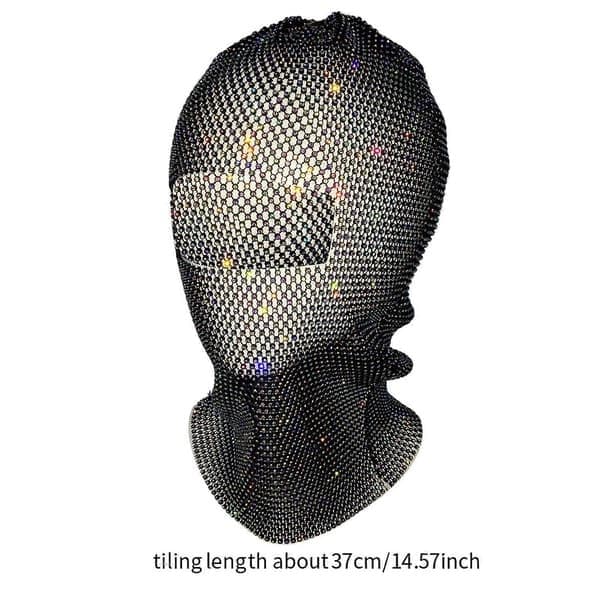 Maskerade Mesh Maske Wrap Stilfuld Hovedbeklædning til Fest Musikfestival Rollespil-lingling, Sort Black