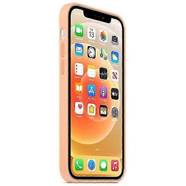 iPhone 12/12 Pro Skal med MagSafe - 1:1 Skala Silikonskydd, Induktions Popover, Slim, Stötsäkert Skyddsskal LightOrange