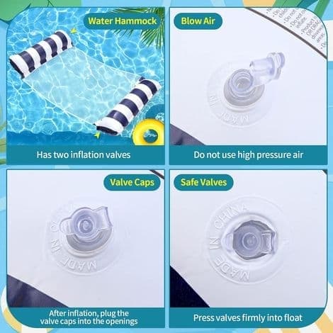 Voksen Pool Float (2 Dele). 4-i-1 XL Oppustelig Poolmadras. Oppustelig Pool Hængekøje. Pool Netmadras