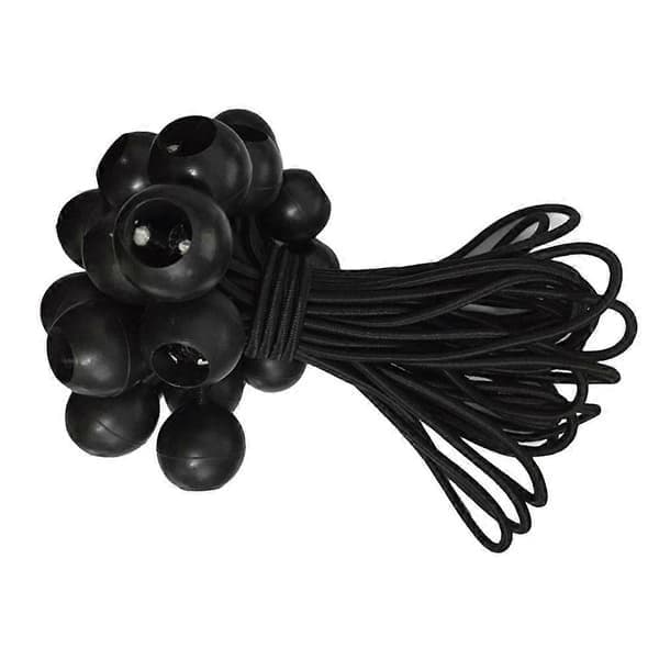 Elastisk snor med høy elastisitet, ball, teltstropper, campingtilbehør, svart, 15 cm for utendørsaktiviteter, 25 stk