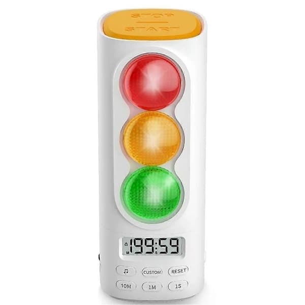 Visuel Timer til Børn Trafiklys Lyd Digital LCD Display Timer til Klasseværelse Hjem Køkken Nedtælling Visuel Timer Hvid