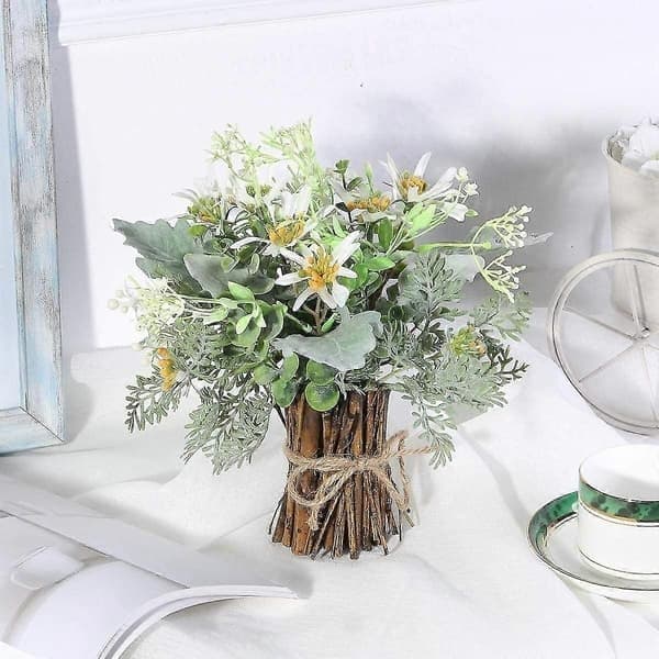 26 cm kunstige planter, blandet bambuspotte, boligindretning