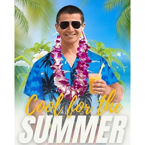 Uformell Hawaiisk Maskerade Skjorte for Menn, Sommerstrandfest, XL XL