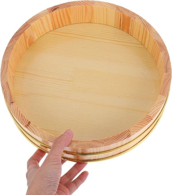 Traditionell träskål för sushirisblandning Hangiri Oke 26 cm Stor kapacitet Bekväm