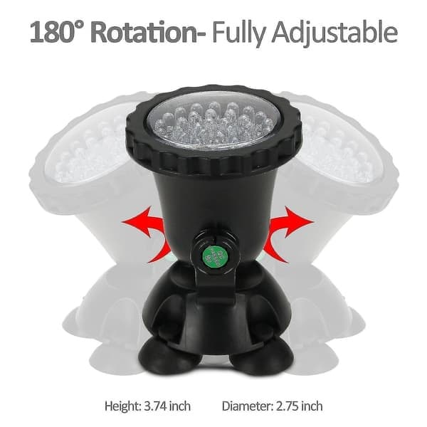 IP68 vanntett undervannslampe med 36 LED-lys