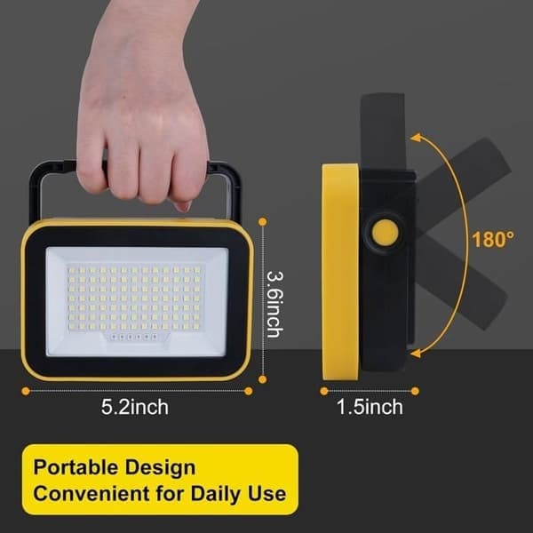 Oppladbar LED-spotlight, T-SUNUS Bærbar USB 4000mAh LED-arbeidslampe med 5 moduser for camping