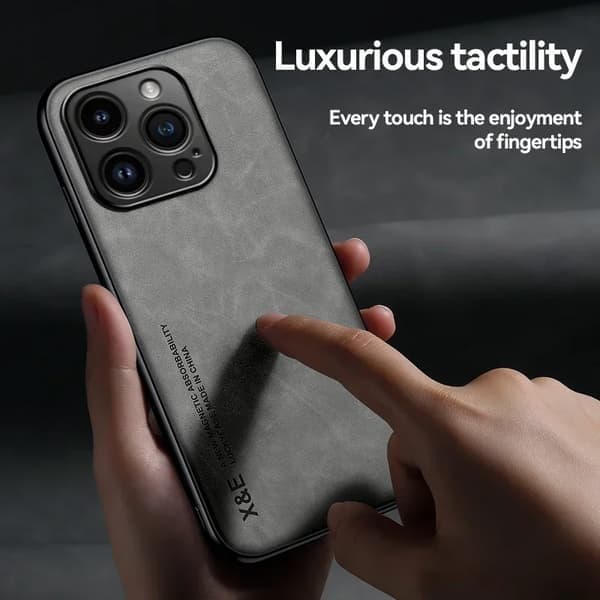 Lædercover til iPhone 17 Air, med støttefod, mørkegrå Dark Gray For iPhone 17 Air