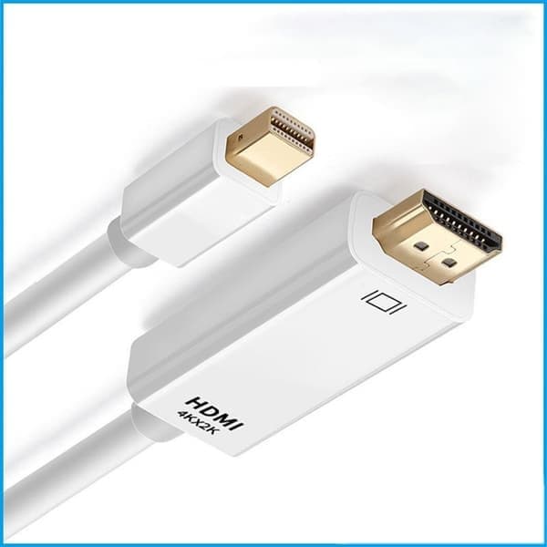 Mini DisplayPort till HDMI-adapterkabel 4Kx2K Vit, 1,8m, Högpresterande anslutning för kristallklar bild