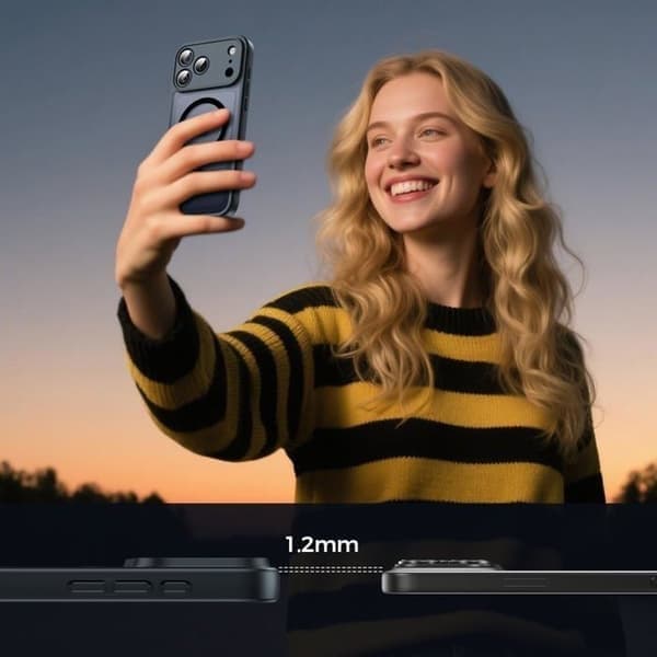 Läpinäkyvä puhelinkotelo iPhone 17 Pro Maxille, MagSafe-yhteensopiva, magneettinen, musta iPhone 17 Pro Max Noir