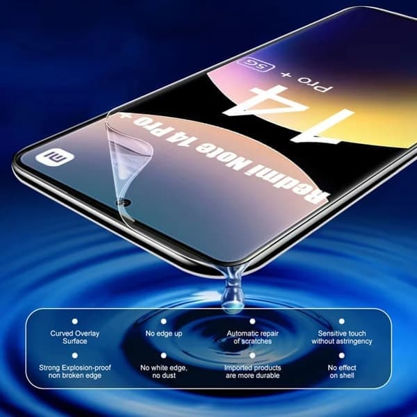 4 stk. hydrogelfilm kompatibel med Xiaomi Redmi Note 14 Pro Plus 13 12 11 skjermbeskytter Redmi 14C, Redmi Note 13 5G, 4 stk. hydrogelfilmer Redmi note 13 5G 4pcs hydrogel films