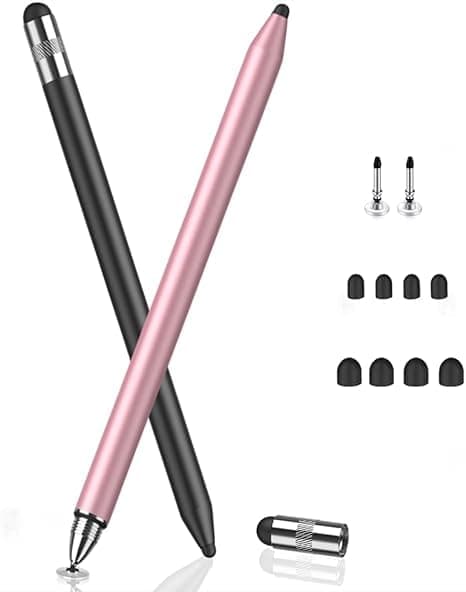 MEKO 3 i 1 Stylus Penne til Touchskærme, Høj Følsomhed & Præcision Kapacitiv Stylus til Apple iPad iPhone (Sort/Rosaguld)