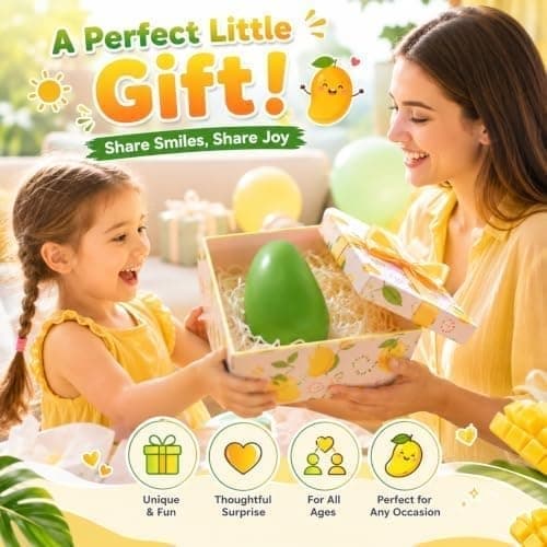 Hullu Mango Squishy ASMR Helmellä täytetty, Hitaasti nouseva puristeltava, Mango Mango