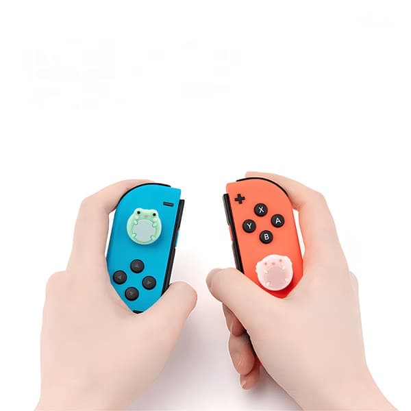 Søte dyretema silikon Joy Con tommelgrep, joystick-deksler kompatible med Switch/OLED/Lite, 4 stk