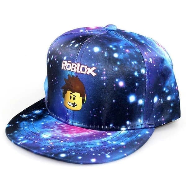 Roblox tegneserieprint baseballcaps for gutter og jenter Justerbar barnehatt Flatbremmet solhatt for barn Baseballcaps M Blå