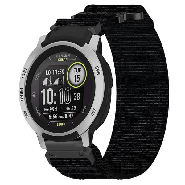 22 mm nylonklokkerem kompatibel med Garmin Instinct-lingling, svart Black
