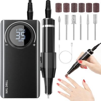 Professionel neglefil, 35000 RPM med 6 bits til manicure og pedicure