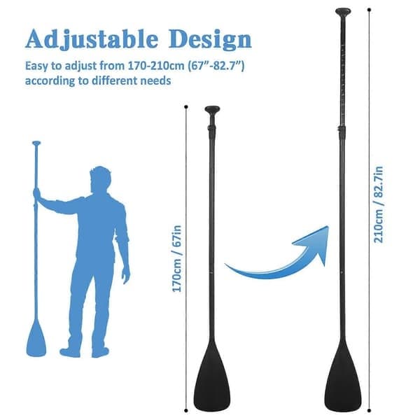 Dobbeltfunksjon 4-delt aluminiumspadler SUP-padle Stand Up Paddle Board-padler Kajakkpadleåre