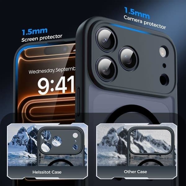 Klar telefoncover til iPhone 17 Pro Max, MagSafe-kompatibel, magnetisk, sort iPhone 17 Pro Max Noir