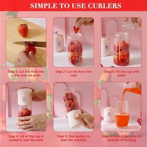 500 ml Smoothie Mixer, Bärbar Blender, Mini USB Blender för Smoothies, Mini Blender för Shakes, Frukt och Grönsaker