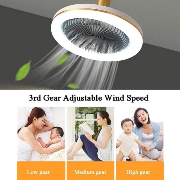 Stille takvifte med 30W integrert LED-lampe og fjernkontroll dimbar E27 liten taklampe grå
