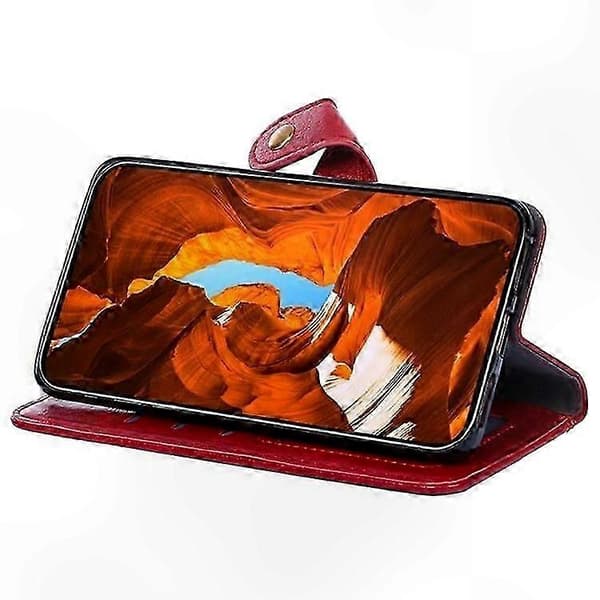 A56 5G Läderfodral med Dragkedja - Skyddande Fodral för Smartphone Red