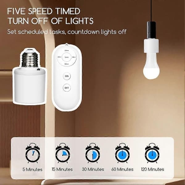 E27 fjernkontroll lysholder Smart trådløs lampeholder med timer (15/30/60/120 min), 3 stk 3pcs