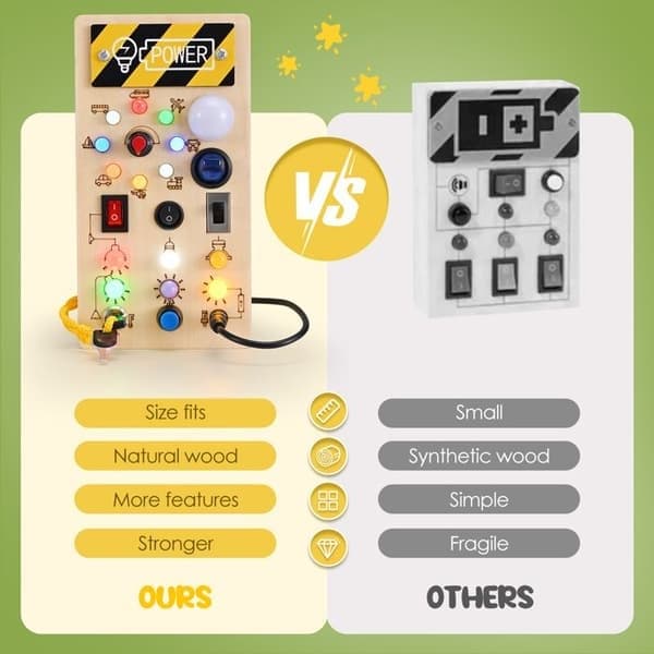 Aktivitetsbrett, TTLIFE, LED-modell, sensorisk leke, for barn 3-6 år, flerfarget