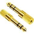 6,35 mm han til 3,5 mm hun jack-adapter, stereo lydadapter, til keyboard, digitalt klaver, 2-pak