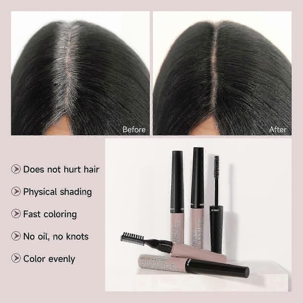 Root Touch Up Mörkbrun, Vattentät Grå Hårtäckning Skäggfärg Hårmascara Rot Täckning Svettresistent Långvarig