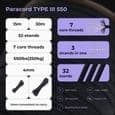 4 mm Polyester Paracord, Rivtålig Fallskärmslina för Överlevnad, 100% Polyester med 7 Kärntrådar, Enfärgade