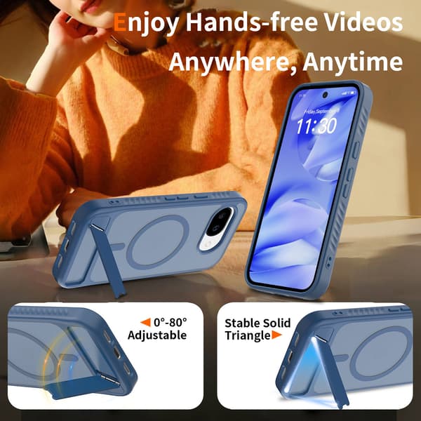 Magnetisk stativtelefondeksel kompatibelt med Google Pixel 9, Google Pixel 10 Pro XL og Google Pixel 10A-Dugt Light Pink For Pixel 9/10/9 Pro/10 Pro
