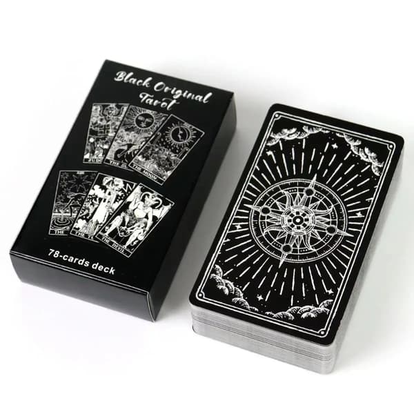 Svarta Original Tarotkort 78 st Tarotkort För Nybörjare Engelsk Visions Divination Edition Brädspel