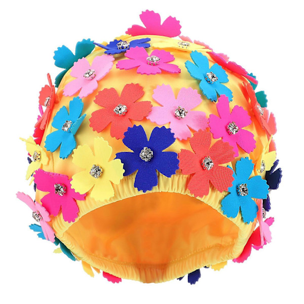Dusjhetter for kvinner Badehette Blomstrete Dusjhatt Elastisk Dusjhette Moderne Badehette Colorful 21X21CM