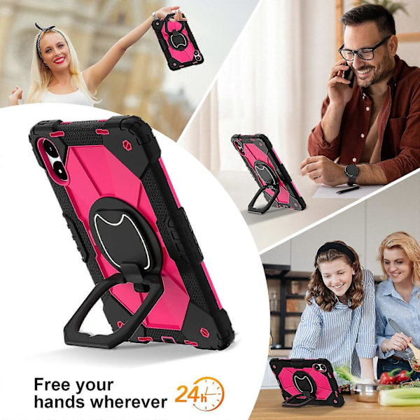 Silikone Hybrid PC Cover til Xiaomi Redmi Pad Pro 12.1 Black Rose Red