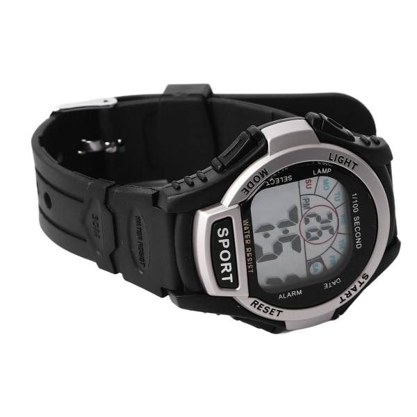 Electric Men Digital Sports Watch Waterproof Luminous Sports Watch för Studenter Herr Svart