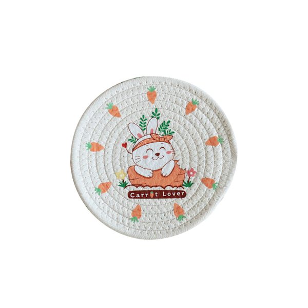 12/18/24/30cm Pohjoismainen minimalistinen pupu porkkana kuvioinen kodin tabletin suojus puuvillalanka palovammoja estävä kuppimatto keittiötarvikkeet - 12cm ainutlaatuinen arvo