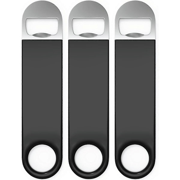 Bartender Flasköppnare, Barkniv, Ölöppnare, 3-pack, Professionell kvalitet: Gummibelagd, Rostfritt stål. 17,7 cm