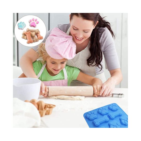 2-pack molds för hundvalp och hundben Molds för hundgodis för att baka choklad, godis, gelé, isbit, hundgodis