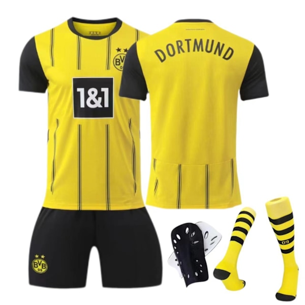 24-25 Dortmund hjemmebanetrøje nr. 9 Allais 10 Sancho 11 Reus børne- og voksen sæt - fodbolduniform - nr. 10 med sokker 22(120-130cm)