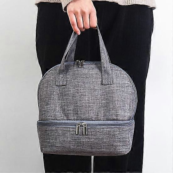 Läckagesäker Väska Kompakt Isolerad Bento Tote Lunchväska Hållbar Isolerad Lunchlådeväska grey