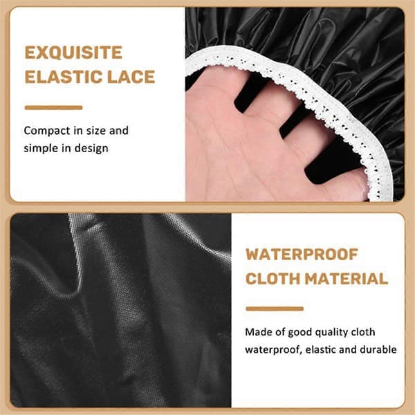5 st Hushåll Vattentät Duschmössa, Badmössa, Hotell Elastisk Duschmössa Hårset Black