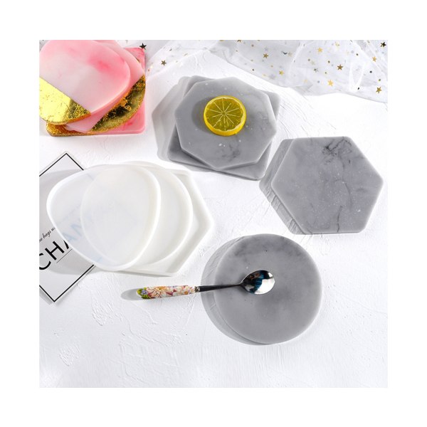Rund/fyrkantig/hexagon tefat glasunderlägg Form Mould DIY Tool-Hexagon