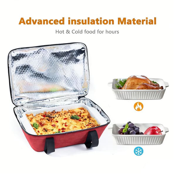 Isolerad grytbag med aluminiumfoliefoder Red