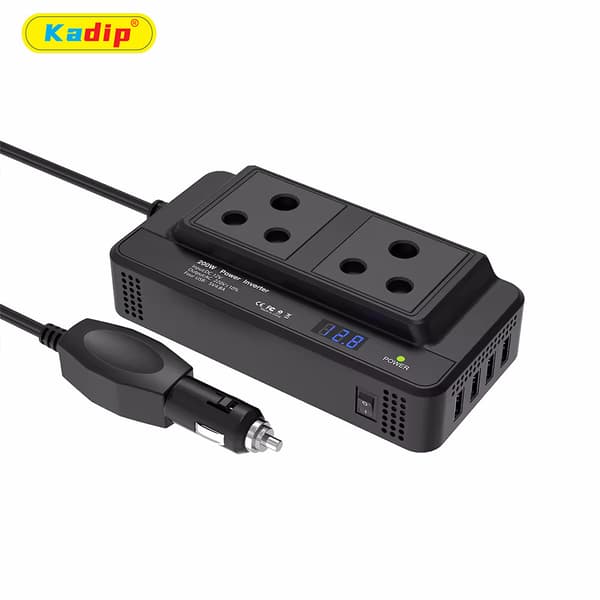 200W Bilstrømomformer 12V til 220V med USB, Skjerm 220V M8300