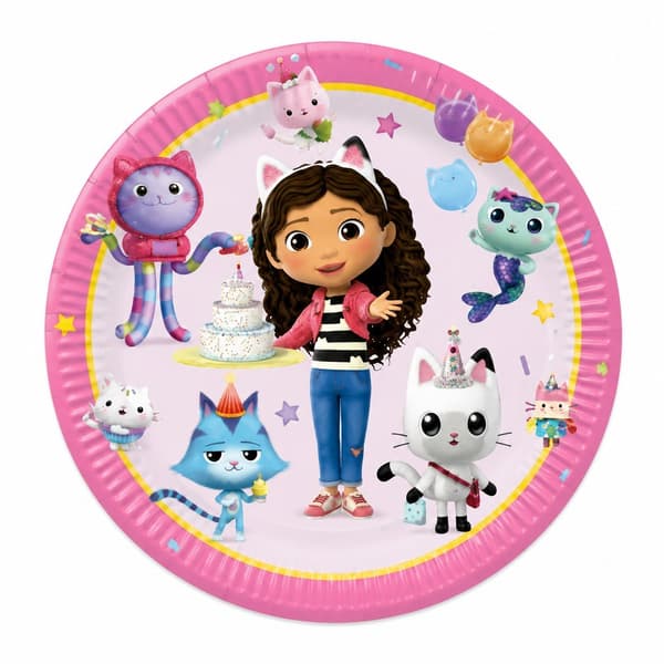 Gabby's Dollhouse Papperstallrikar, 8-pack, 20 cm, FSC-certifierade