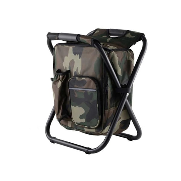 Blå ryggsekk med avtakbar sammenleggbar krakk for utendørs bruk Camouflage